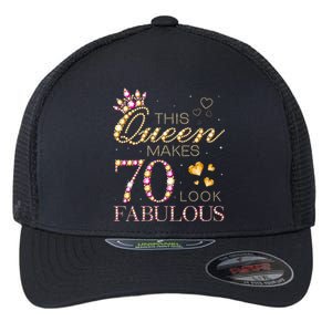 This Queen Makes 70 Look Fabulous 70th Birthday Queen B Day Flexfit Unipanel Trucker Cap