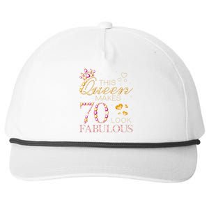 This Queen Makes 70 Look Fabulous 70th Birthday Queen B Day Snapback Five-Panel Rope Hat