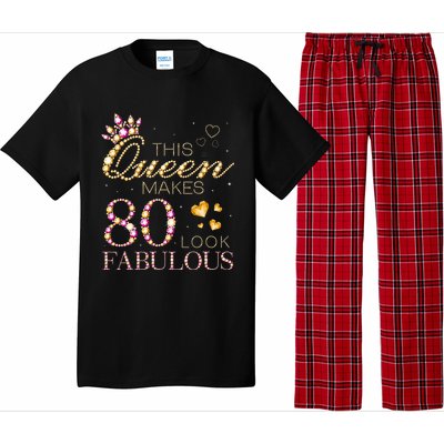 This Queen Makes 80 Look Fabulous 80th Birthday Queen B Day Pajama Set