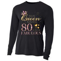 This Queen Makes 80 Look Fabulous 80th Birthday Queen B Day Cooling Performance Long Sleeve Crew