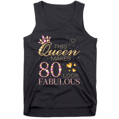 This Queen Makes 80 Look Fabulous 80th Birthday Queen B Day Tank Top