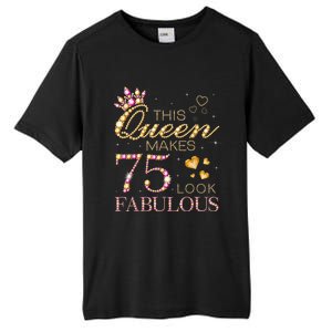 This Queen Makes 75 Look Fabulous 75th Birthday Present Queen B-day Tall Fusion ChromaSoft Performance T-Shirt