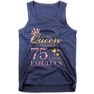 This Queen Makes 75 Look Fabulous 75th Birthday Present Queen B-day Tank Top