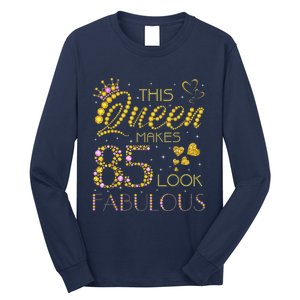 This Queen Makes 85 Look Fabulous 85Th Birthday Present Ladies Wo Long Sleeve Shirt