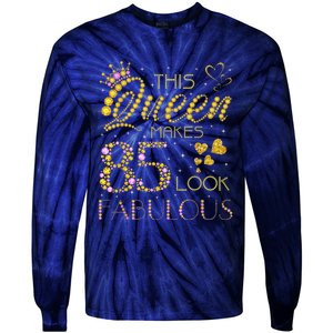 This Queen Makes 85 Look Fabulous 85Th Birthday Present Ladies Wo Tie-Dye Long Sleeve Shirt