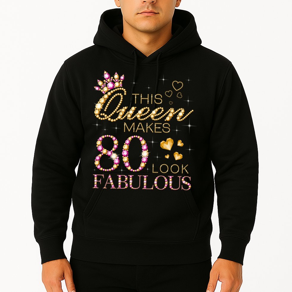 This Queen Makes 80 Look Fabulous 80th Birthday Queen B-day Hoodie