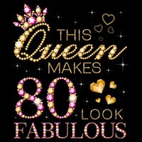 This Queen Makes 80 Look Fabulous 80th Birthday Queen B-day Hoodie
