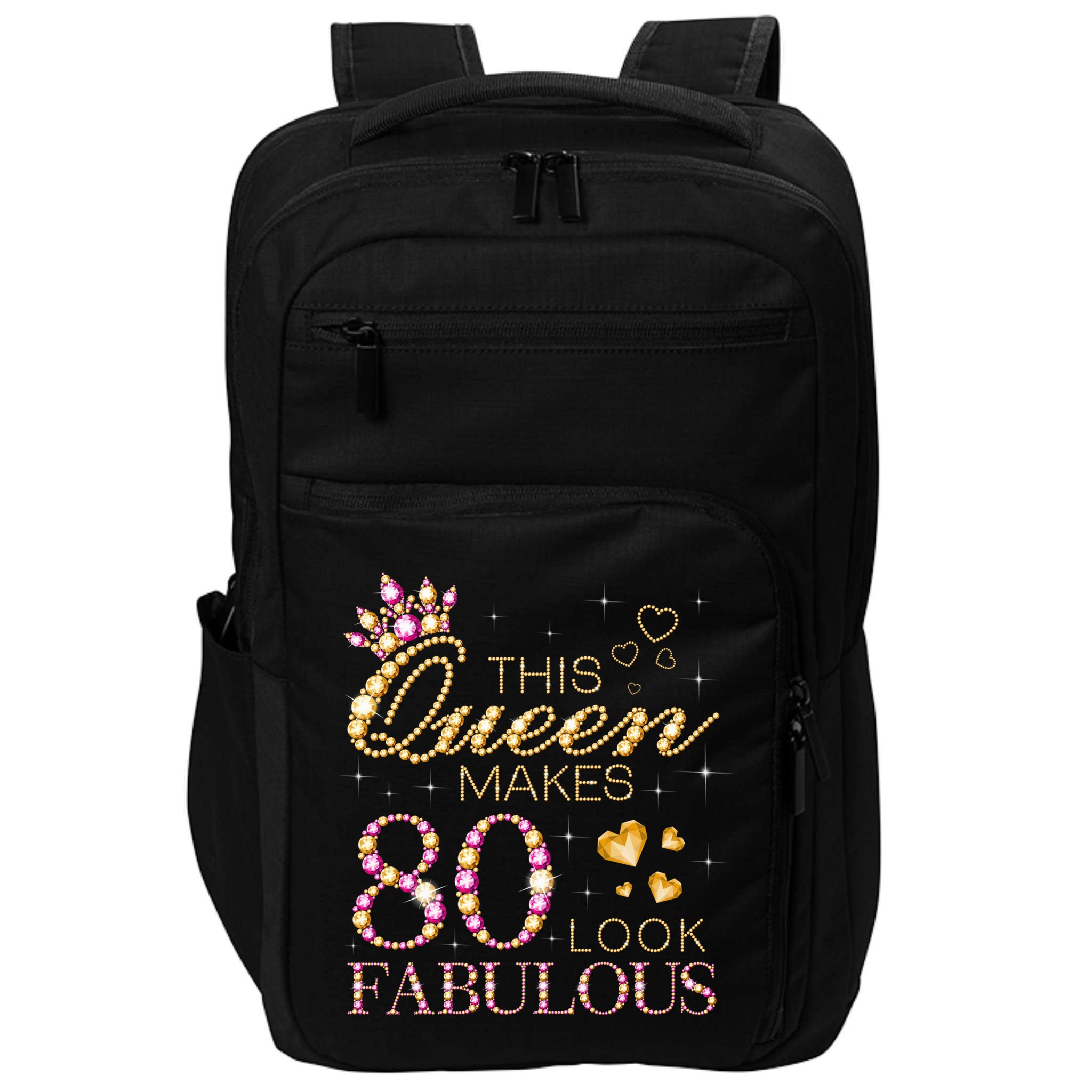 This Queen Makes 80 Look Fabulous 80th Birthday Queen B-day Impact Tech Backpack