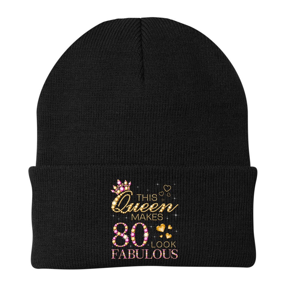 This Queen Makes 80 Look Fabulous 80th Birthday Queen B-day Beanie