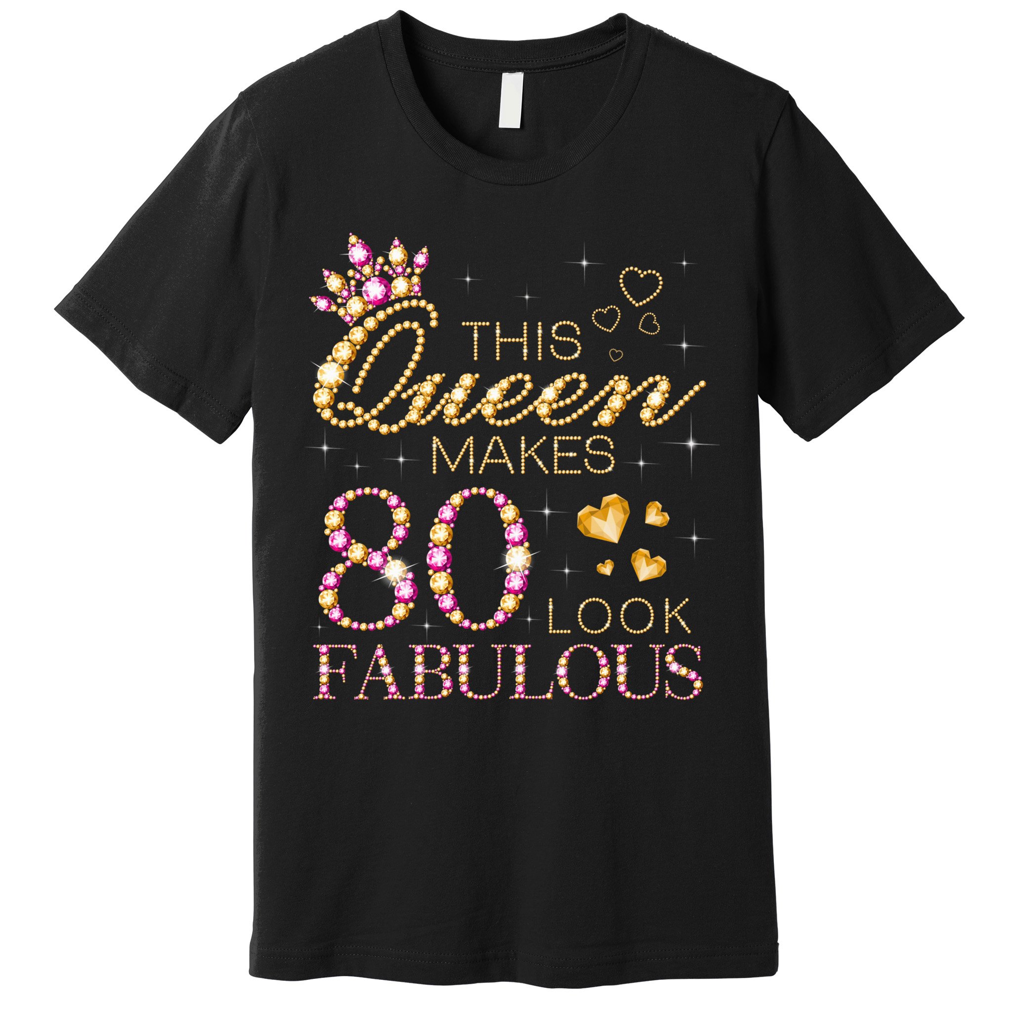 This Queen Makes 80 Look Fabulous 80th Birthday Queen B-day Premium T-Shirt