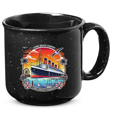 The Queen Mary Long Beach Historic Ocean Liner 15oz Campfire Ceramic Mug