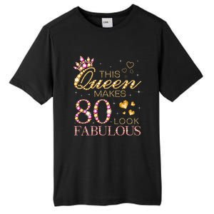 This Queen Makes 80 Look Fabulous 80th Birthday Queen B-day Long Sleeve Tall Fusion ChromaSoft Performance T-Shirt