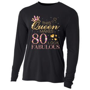 This Queen Makes 80 Look Fabulous 80th Birthday Queen B-day Long Sleeve Cooling Performance Long Sleeve Crew