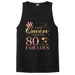 This Queen Makes 80 Look Fabulous 80th Birthday Queen B-day Long Sleeve PosiCharge Competitor Tank