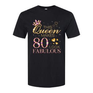 This Queen Makes 80 Look Fabulous 80th Birthday Queen B-day Long Sleeve Softstyle CVC T-Shirt