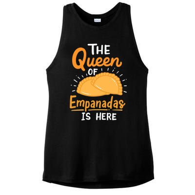 The Queen Of Empanadas Is Here Funny For Lover Food Gift Ladies PosiCharge Tri-Blend Wicking Tank