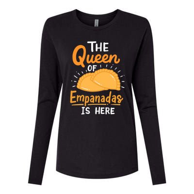 The Queen Of Empanadas Is Here Funny For Lover Food Gift Womens Cotton Relaxed Long Sleeve T-Shirt