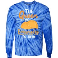 The Queen Of Empanadas Is Here Funny For Lover Food Gift Tie-Dye Long Sleeve Shirt