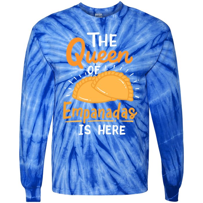 The Queen Of Empanadas Is Here Funny For Lover Food Gift Tie-Dye Long Sleeve Shirt