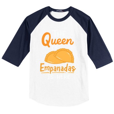 The Queen Of Empanadas Is Here Funny For Lover Food Gift Baseball Sleeve Shirt