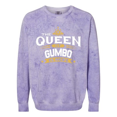 The Queen Of Gumbo Is Here Colorblast Crewneck Sweatshirt