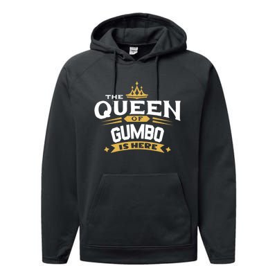 The Queen Of Gumbo Is Here Performance Fleece Hoodie