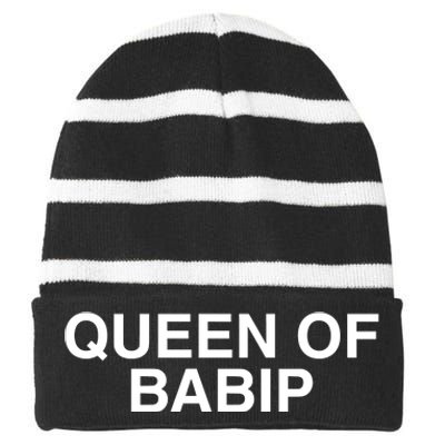 Taylormcgregor Queen Of Babip Striped Beanie with Solid Band