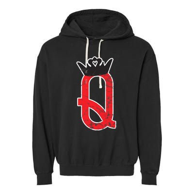The Queen | Playing Card Poker Garment-Dyed Fleece Hoodie