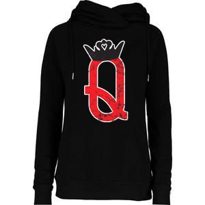 The Queen | Playing Card Poker Womens Funnel Neck Pullover Hood