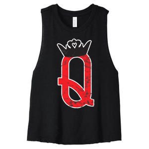 The Queen | Playing Card Poker Women's Racerback Cropped Tank