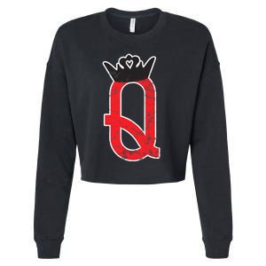 The Queen | Playing Card Poker Cropped Pullover Crew