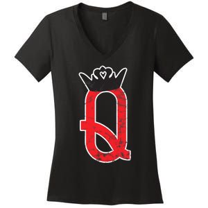 The Queen | Playing Card Poker Women's V-Neck T-Shirt