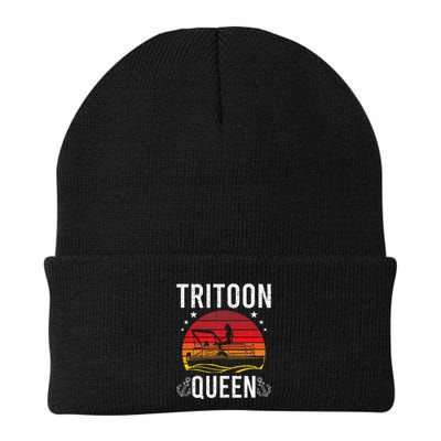 Tritoon Queen Pontoon Pontooning Knit Cap Winter Beanie