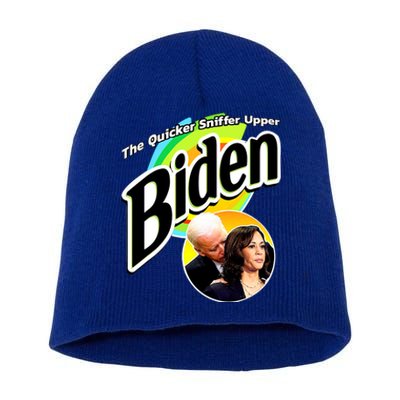 The Quicker Sniffer Upper Cute Gift Anti Biden Cute Gift Pro Trump Funny Great Short Acrylic Beanie