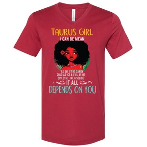 Taurus Queen Sweet As Candy Birthday Gift For Black Women V-Neck T-Shirt