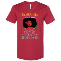 Taurus Queen Sweet As Candy Birthday Gift For Black Women V-Neck T-Shirt