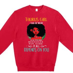 Taurus Queen Sweet As Candy Birthday Gift For Black Women Premium Crewneck Sweatshirt