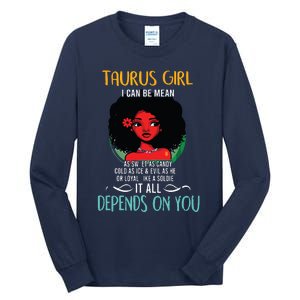 Taurus Queen Sweet As Candy Birthday Gift For Black Women Tall Long Sleeve T-Shirt