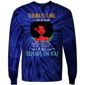 Taurus Queen Sweet As Candy Birthday Gift For Black Women Tie-Dye Long Sleeve Shirt