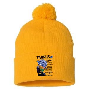 Taurus Queen Sweet As Candy Birthday Gift For Black Women Pom Pom 12in Knit Beanie