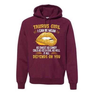 Taurus Queen Sweet As Candy Sexy Lip Birthday Gifts Premium Hoodie