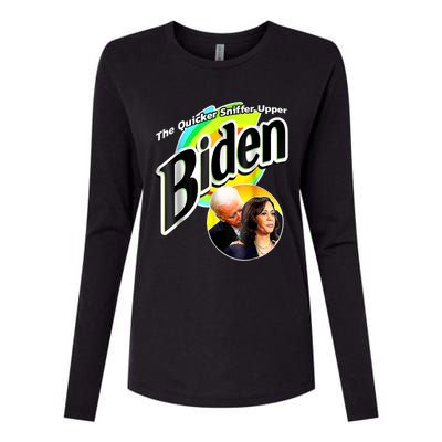 The Quicker Sniffer Upper Anti Biden Pro Trump Tee Womens Cotton Relaxed Long Sleeve T-Shirt