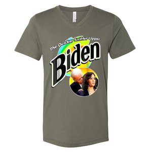 The Quicker Sniffer Upper Anti Biden Pro Trump Tee V-Neck T-Shirt