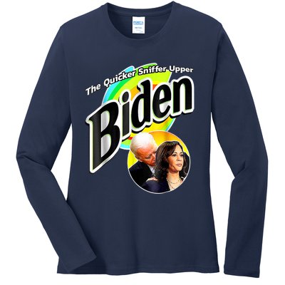 The Quicker Sniffer Upper Anti Biden Pro Trump Tee Ladies Long Sleeve Shirt