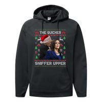 The Quicker Sniffer Upper Anti Biden Ugly Christmas Sweater Sweatshirt Performance Fleece Hoodie