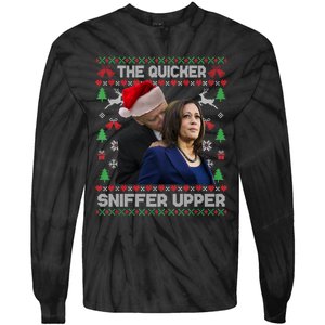 The Quicker Sniffer Upper Anti Biden Ugly Christmas Sweater Sweatshirt Tie-Dye Long Sleeve Shirt