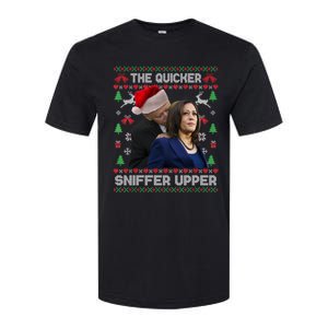 The Quicker Sniffer Upper Anti Biden Ugly Christmas Sweater Sweatshirt Softstyle CVC T-Shirt