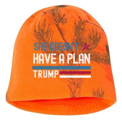 Trump Quote She DoesnT Have A Plan Kati - Camo Knit Beanie