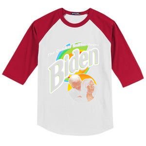 The Quicker Sniffer Upper Biden & Kamala Harris Kids Colorblock Raglan Jersey