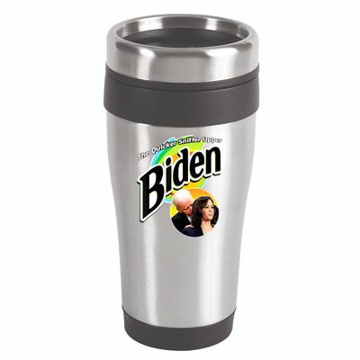 The Quicker Sniffer Upper Cute Gift Anti Biden Cute Gift Pro Trump Funny Great G 16oz Travel Tumbler